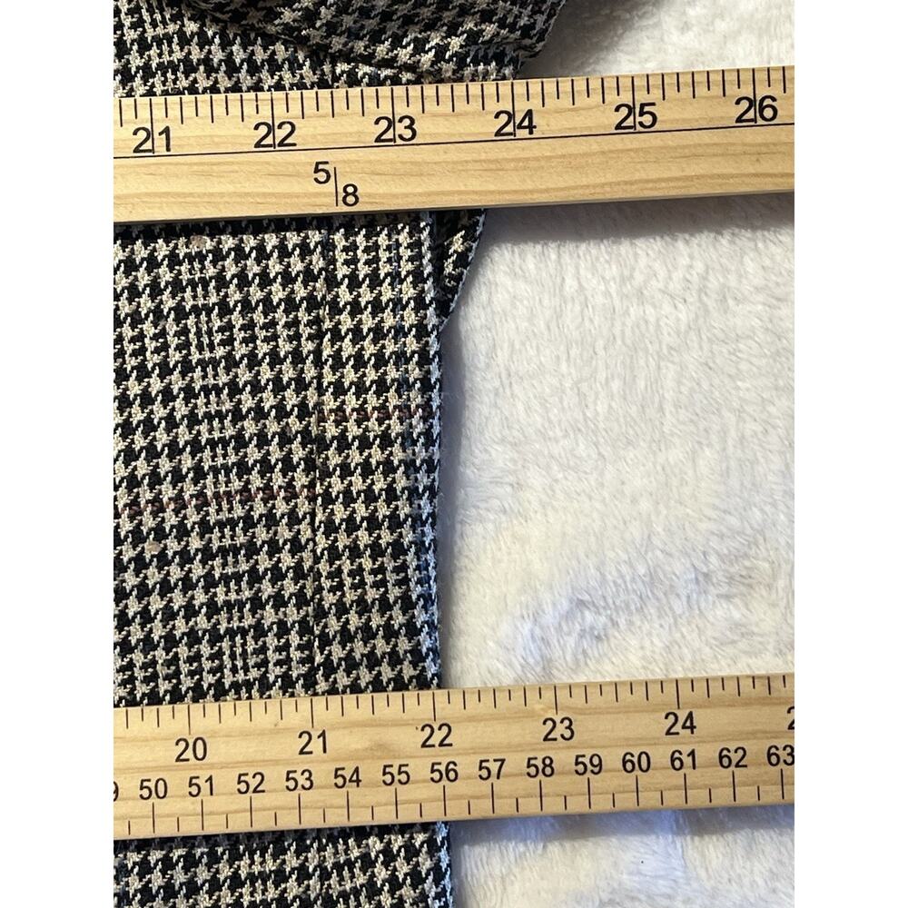 Stafford Mens 46R Black Beige Burgundy Houndstooth Plaid Blazer Sport Jacket - Picture 13 of 16